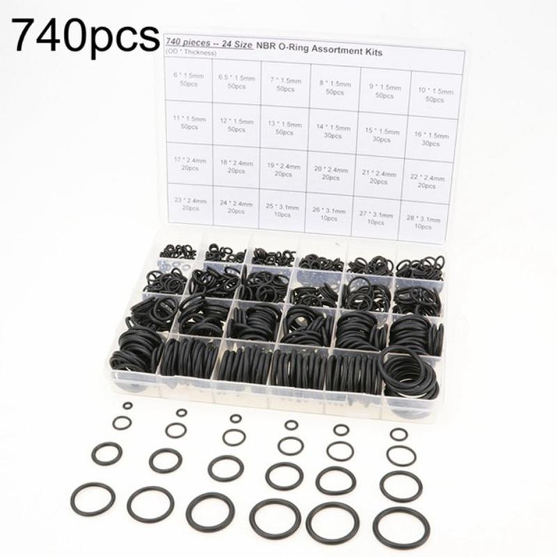 740 Pcs Boxed Thickness 1.5/2.4/3.1Mm Car Air Conditioning O-Ring Seal Gasket