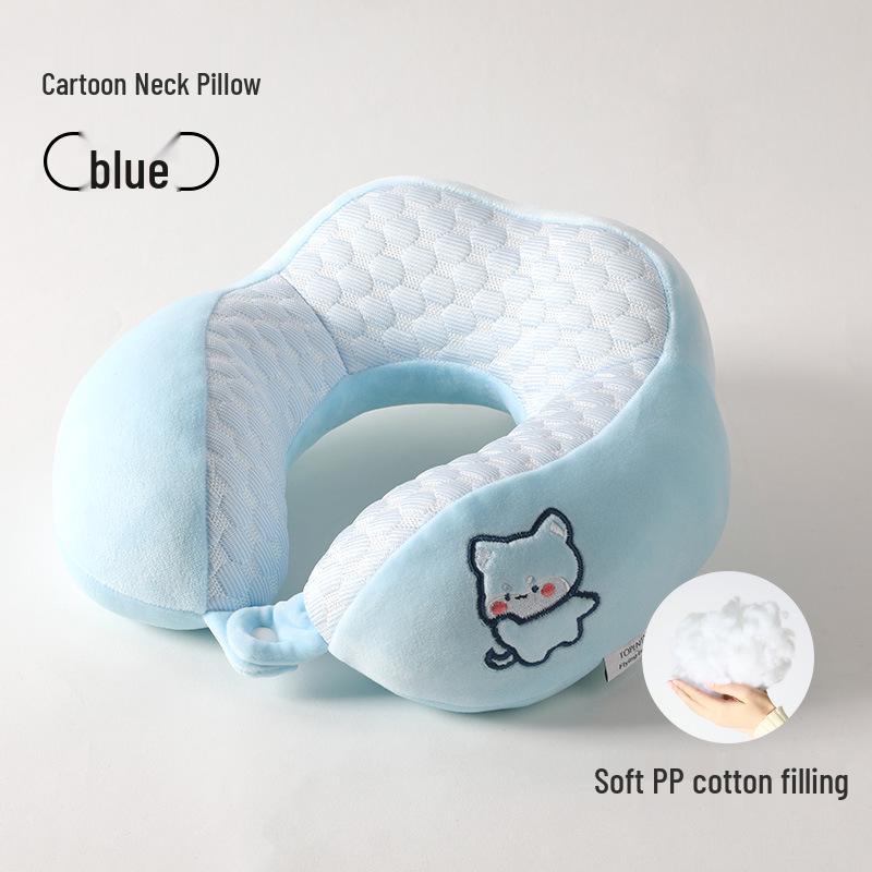 Cartoon U-shaped Neck Support Pillow - Crystal Velvet & PP Cotton