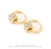 Diamond-Studded Rubik's Cube Earrings - Geometric Korean Design, Luxury Women’s Niche Accessory