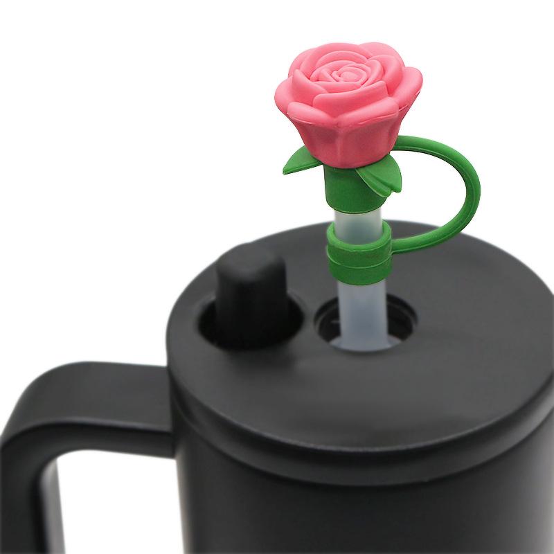 Stanley Water Bottle Silicone Straw Cover with Dust Plug - 10mm Bow Design