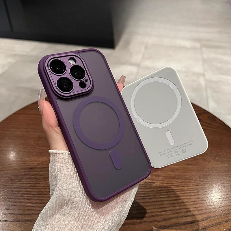 Applicable To IPhone 16 Matte Skin sensitive Magnetic Suction Phone Case Apple 15 Promax Comes with Lens Film Protective Case 13