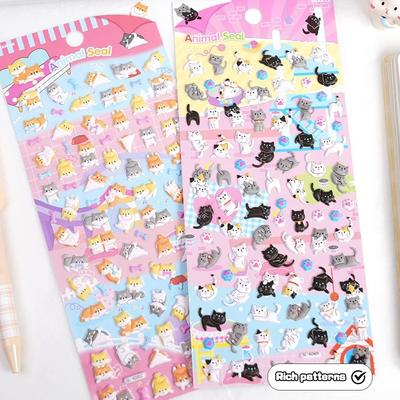 Kawaii Niedlich Kleine Schaumstoff 3D Dekorative Tieraufkleber Cartoon DIY Tagebuch Album Aufkleber Etikett Notizbuch Telefonkamera Dekoaufkleber
