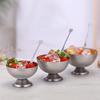 1set Multi-functional Ice Cream Round Cup Stainless Steel Salad Cup Stainless Steel Ice Cream Cup Milk Shake Dessert Snack Cup