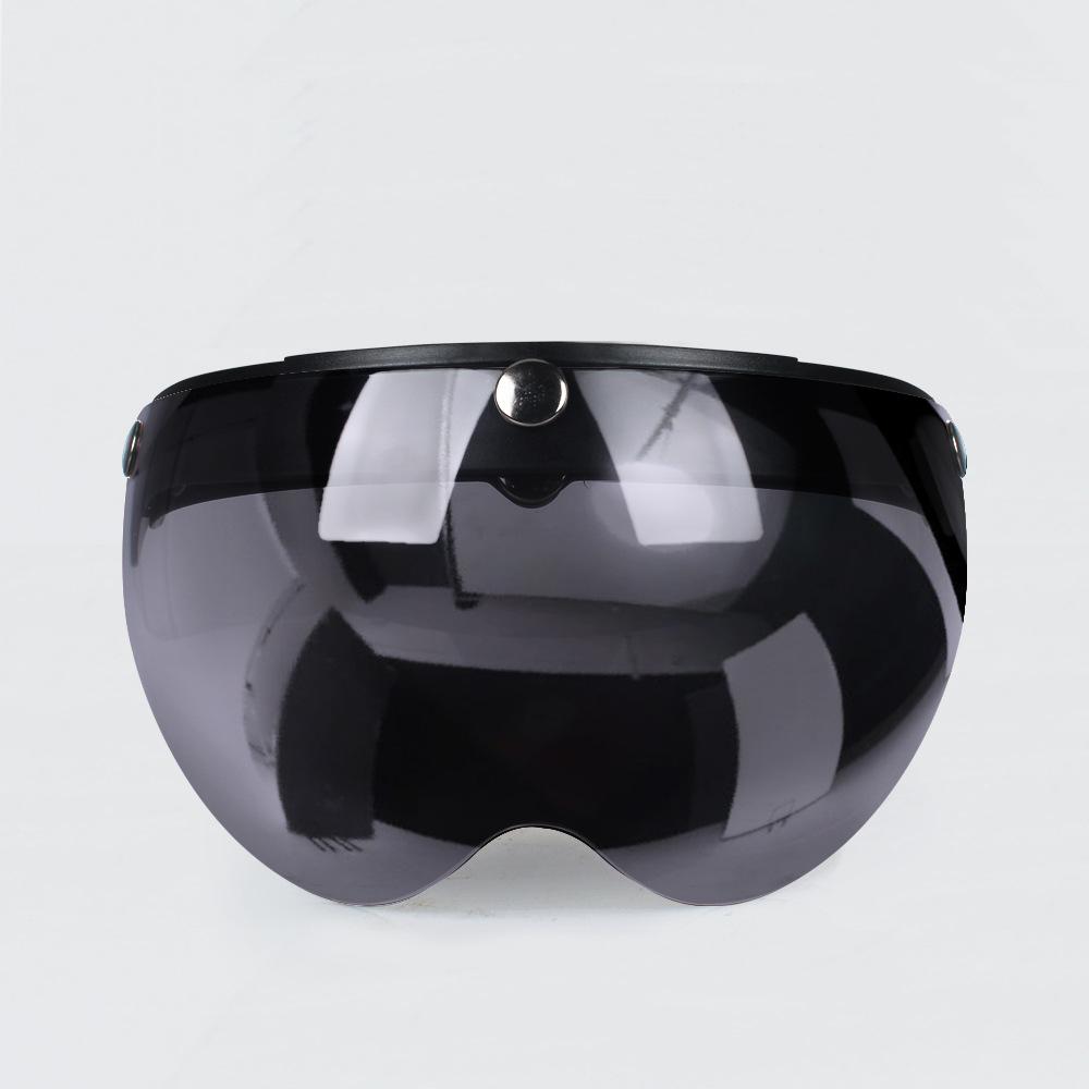 Universeller 3-Druckknopf-Visier für Motorrad-Offenhelm Windschutz Klapp-Auf-Ab-Linse Sonnenbrille Halbkopfhelm Visier Windschutz
