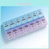 Modern Simplified Plastic Pill Box With Sealed Lids And Multigrid Storage For Daily Medication