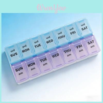 Modern Simplified Plastic Pill Box With Sealed Lids And Multigrid Storage For Daily Medication