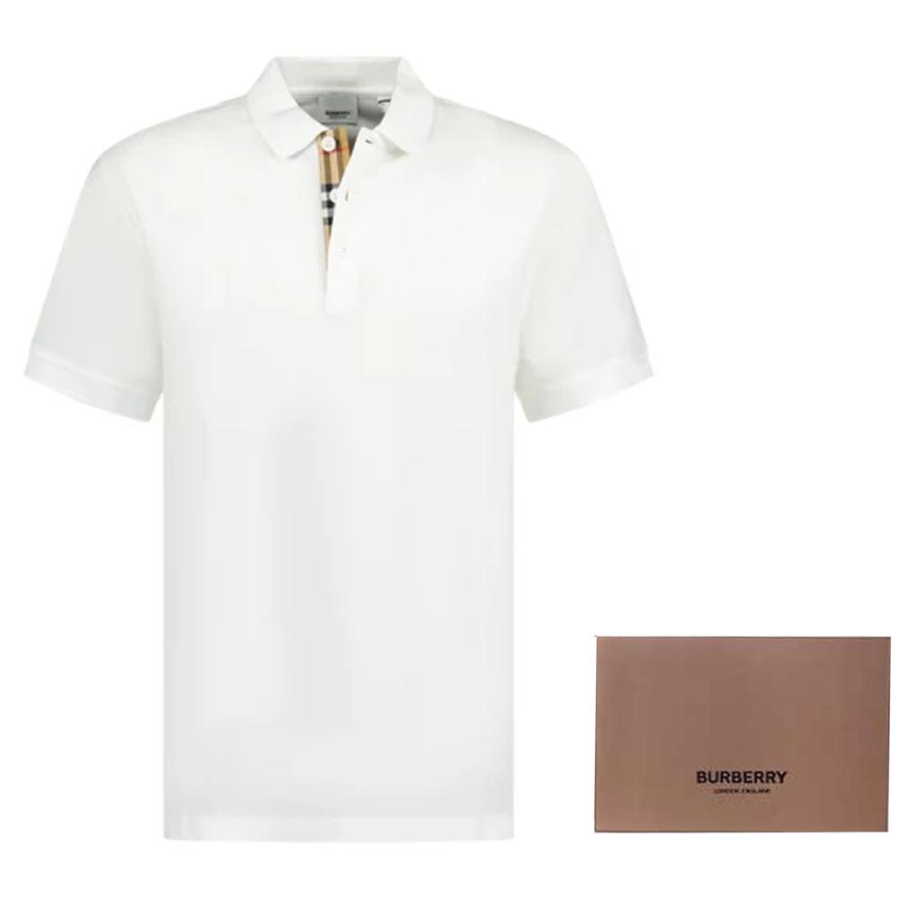 Burberry SS23 Men's Casual Pullover Short Sleeve Polo Shirt White 80675831
