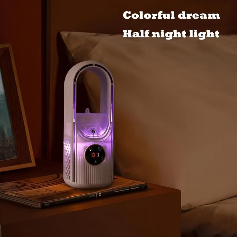 1pc Bladeless Fan With Mist Spray Summer Home Desktop USB Cooling Fan Humidifying Cool Breeze Air Conditioner Fan
