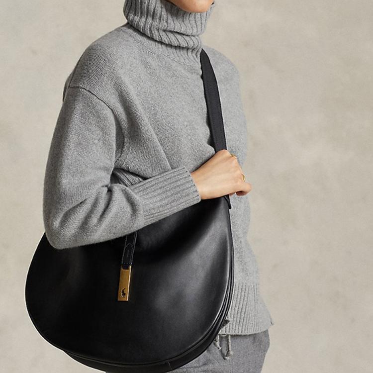 Polo Ralph Lauren Женская сумка через плечо Polo ID из коровьей кожи, черная WAPOBAG02V20007-001
