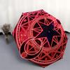 Enchanted Red Star Mandala Sticker: Mystical Design Umbrella, Portable 3-Fold Umbrella for Men & Women,Christmas Gift ES300