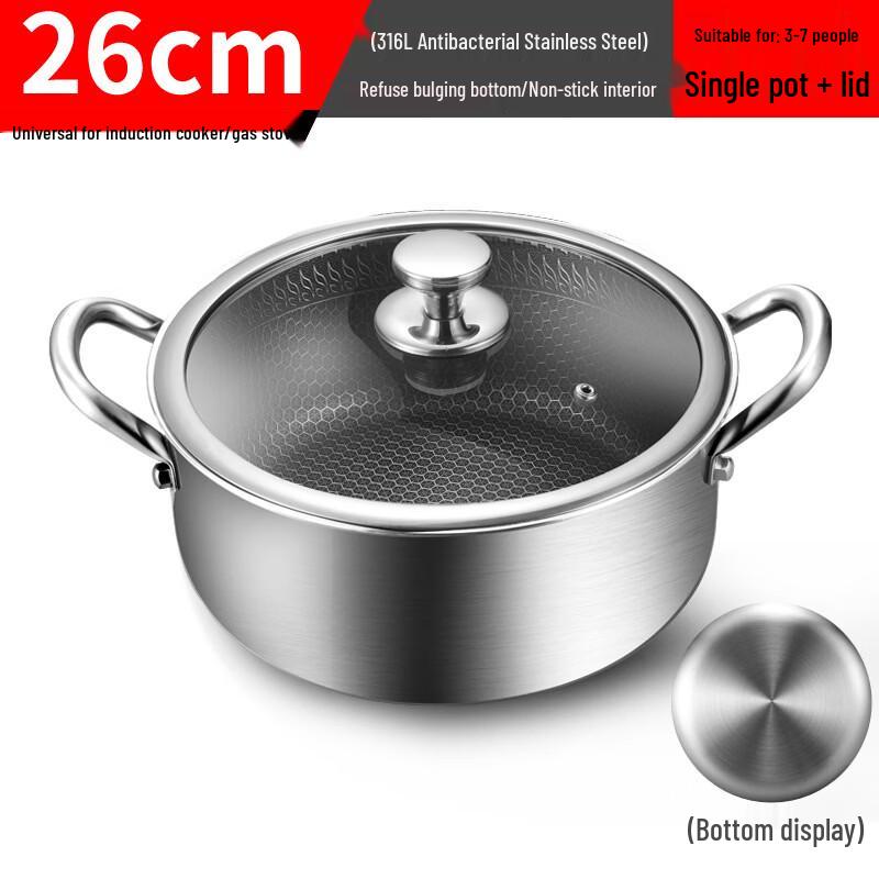 ZISIZ 304 Stainless Steel Non-stick Soup Pot