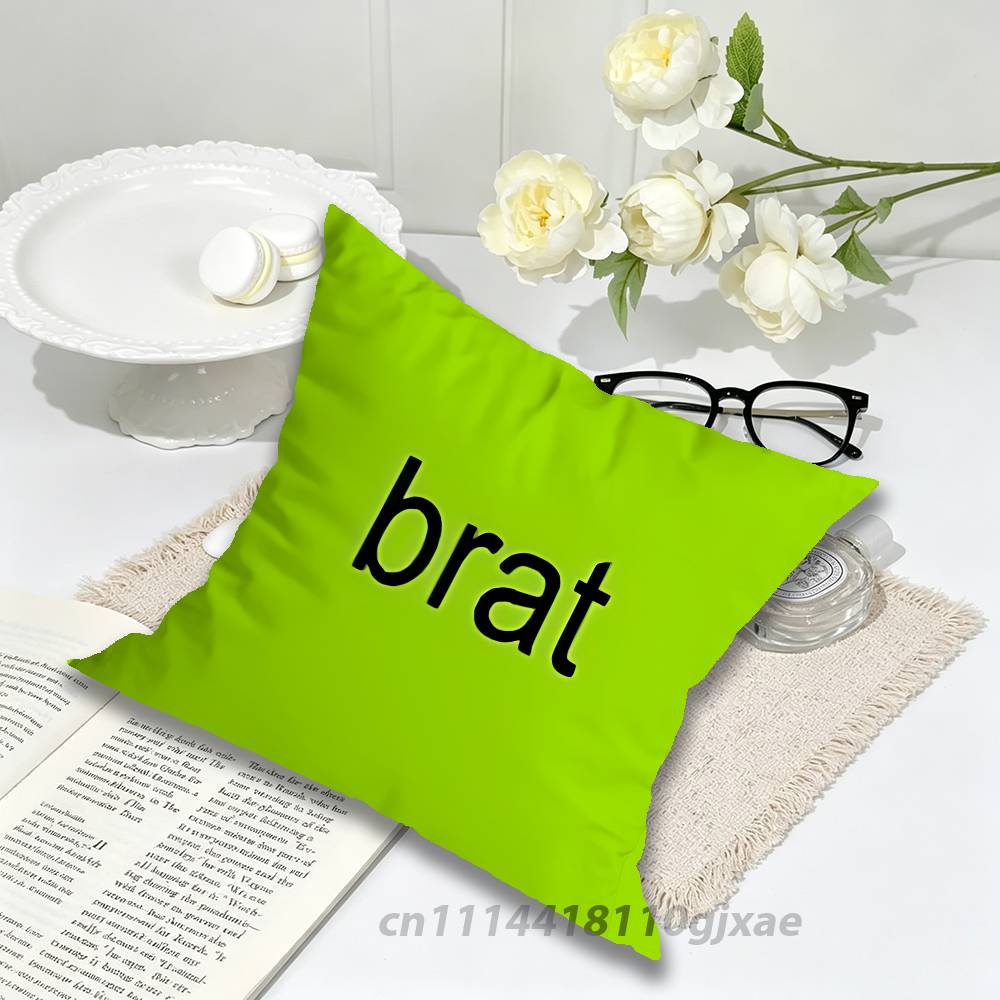 CCharli xcx Brat Crash Sucker Pillow Case For Home Bedroom Car Office Decoration Living Room Sofa Cushion Cover Suitable