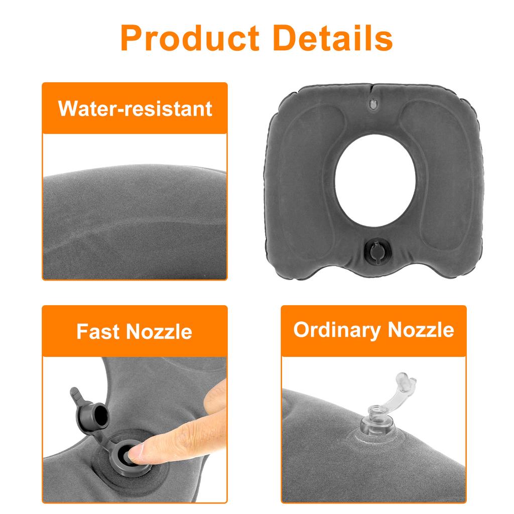 Inflatable Donut Seat Cushion Adjustable Inflatable Donut Pillow Pain Long Sitting Relief Practical Leakproof Chair Seat Cushion