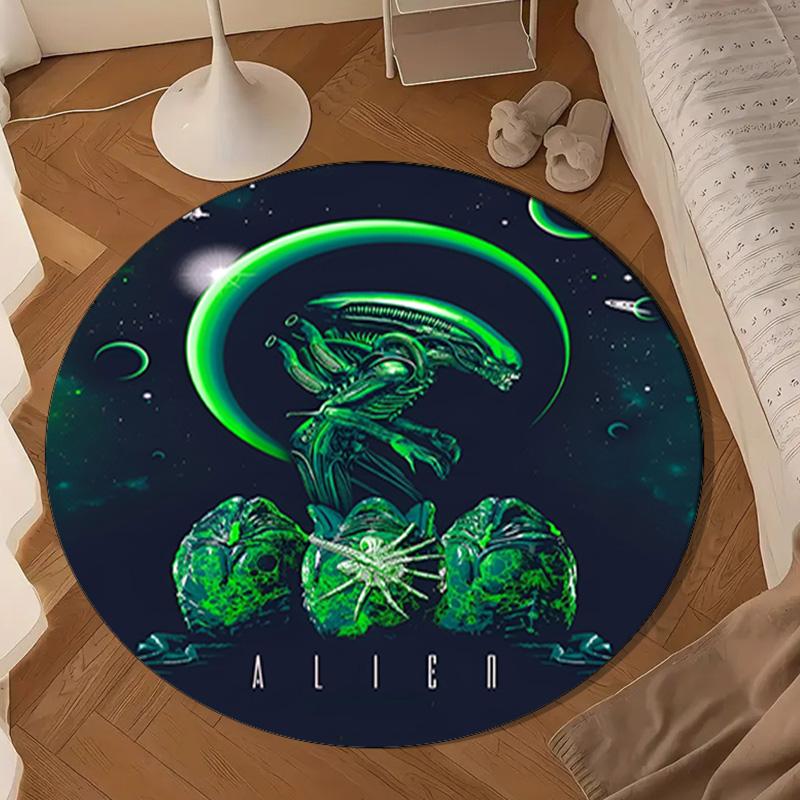 Alien Artwork Round Mat, Anti-slip Circle Carpet Chair Rug For livingroom,Bedroom, Doormat Home Decor Gift Christmas Gifts