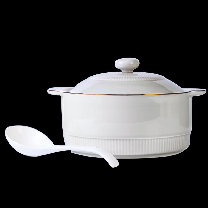 Jingdezhen Keramik 9-Zoll Suppen- & Reistopf mit Doppelgriff