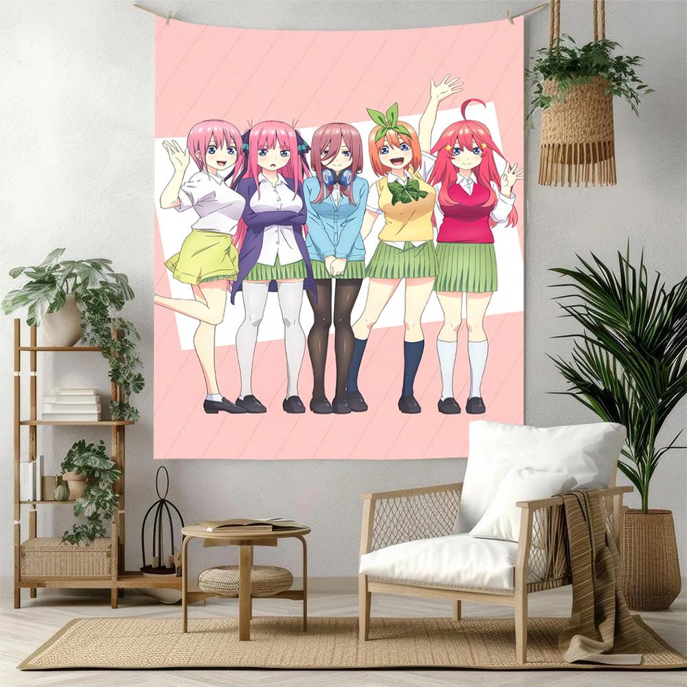 Quintessential Quintuplets Wall Decor Tapestry Art For Pet Memorial Birthdaywedding Party Backdrop Family Gift