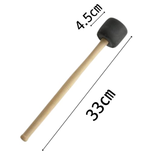 Cobalt Planet Bass Drum Mallets, Set of 2, Drumsticks, Mallets, Brass Band, EVA, Marching Gong, Timpani, Bass Drum (Gray)