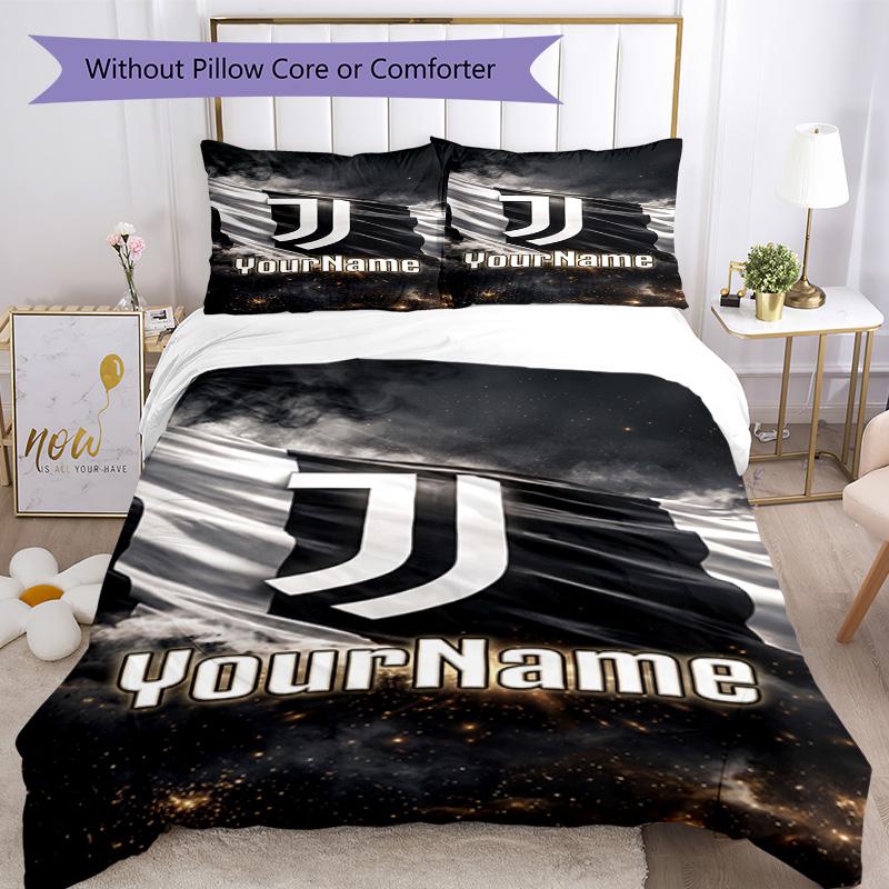 Juventus Customize Your Name Bedding Set Breathable Duvet Cover with Pillowcases Home Decoration Birthday Gift