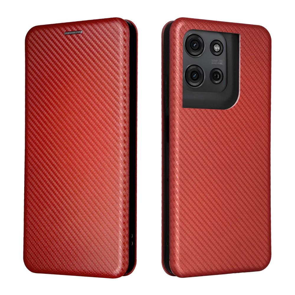 Magnetic Close Carbon Fiber Flip Cover Leather Wallet Book Case For Motorola Moto Edge 50 40 30 20 Ultra Pro Fusion Neo