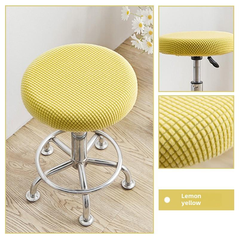 Modern Round Bar Stool Cover Elastic Seat Protector Stretch Chair Cover for Home Kitchen Dining Room Furniture Protection