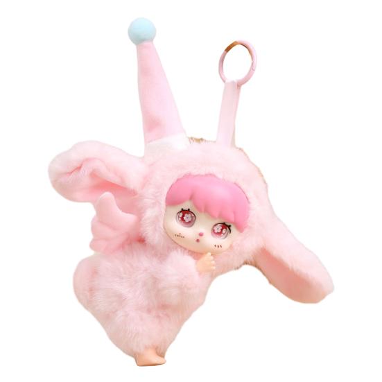 Vinyl Doll Keychain Hanging Decoration Mini Plush Pajamas Angel Girl Bag Charm Purse Pendant Backpack Schoolbag Hanging Ornament Women Girls Gift
