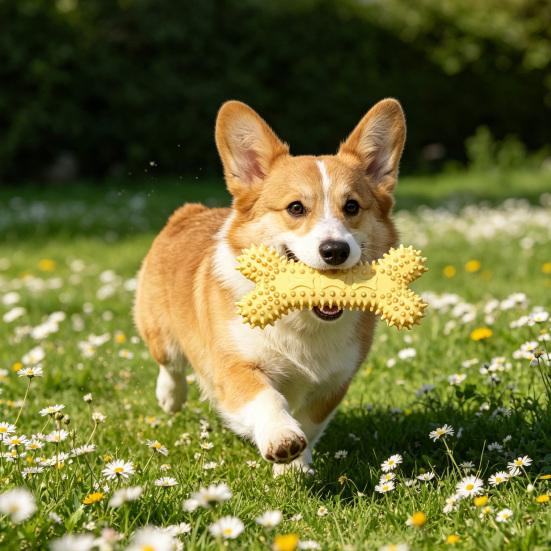 Hundeleckerli-Spender-Spielzeug Stacheliger Knochen Hundekauspielzeug Hundezahnreinigungspielzeug für Welpen Zahnungsangst Linderung