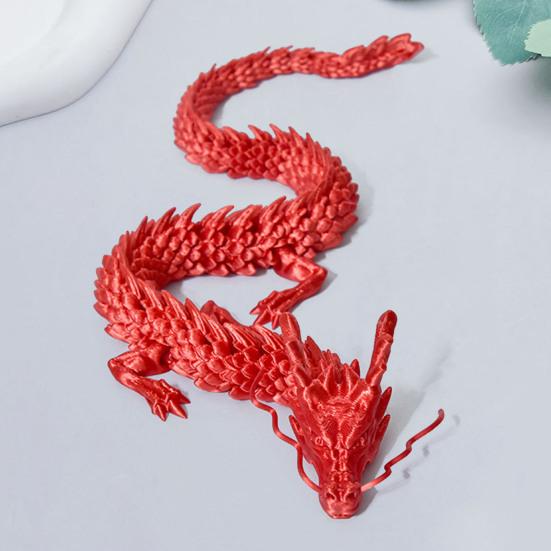 Socha čínského draka 3D tištěná figurka draka s pohyblivými klouby Dekorace na stůl se sochou draka pro domácí kancelář