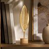 Wood Base Miniature Figurines Metal Art Ginkgo Leaf Ornament Desktop Ornaments  Home Decoration