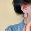 Korean sweet temperament zircon snowflake pearl earrings earrings fashionable exquisite earrings women