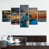 Canvas Coastal Cities Posters Paintings Wall Art Prints Modular 5 Panel Pictures Home Decoration For Living Room