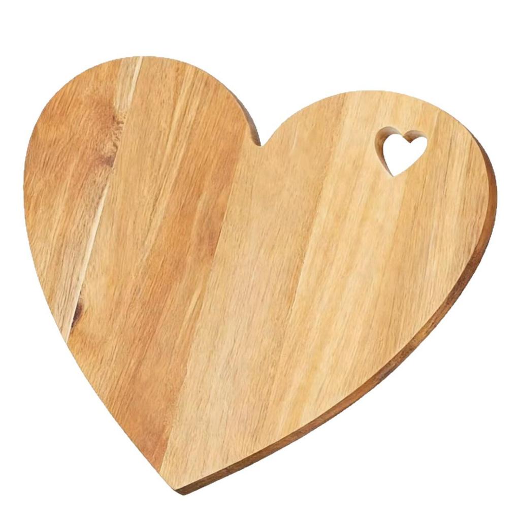 Heart-Shaped Acacia Wood Multi-Functional Cutting & Cheese Board
