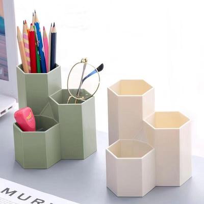 Nordic Three-Grid Slanted Pen Holder Multifunctional Desktop Storage Box