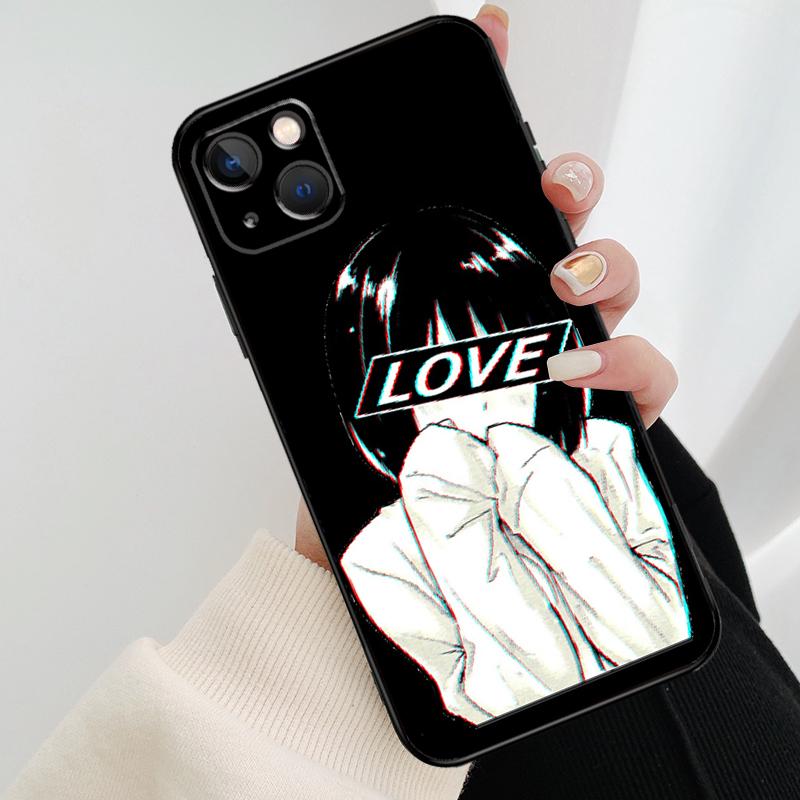 SAD JAPANESE ANIME AESTHETIC Phone Case For iPhone 17 Pro Max 14 13 12 11 15 16 Pro Max mini 15 16 Plus 16e 17 Air Cover