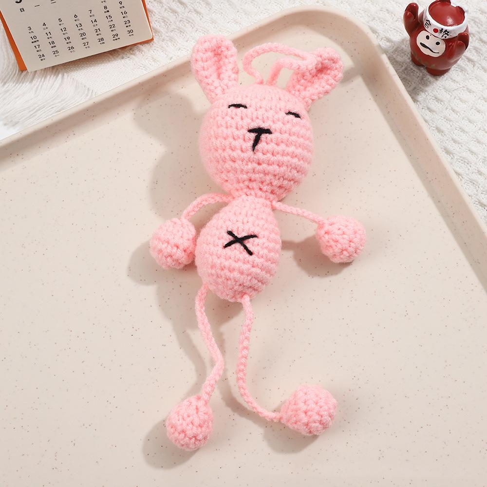 Cartoon Handmade Crochet Duck Frog Dolls Creative Knitted Design Wool Yarn Long Legs Fun Gift for Stress Relief Home Room Decor