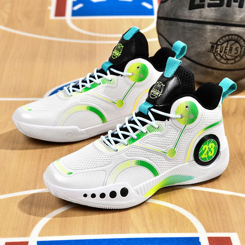 Men's High-Top Basketball Shoes - Breathable, Non-slip, Shock-absorbing Sneakers for Middle School Students