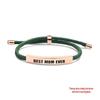 Multi-color Woven Rope Bracelet with Engraved Stainless Steel for Mother's Day or Christmas Gift