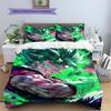 Goku Patterned Pillowcase & Duvet Cover Set Anime Inspired Bedding for Bedroom Nice Gift for Enthusiasts.-TING