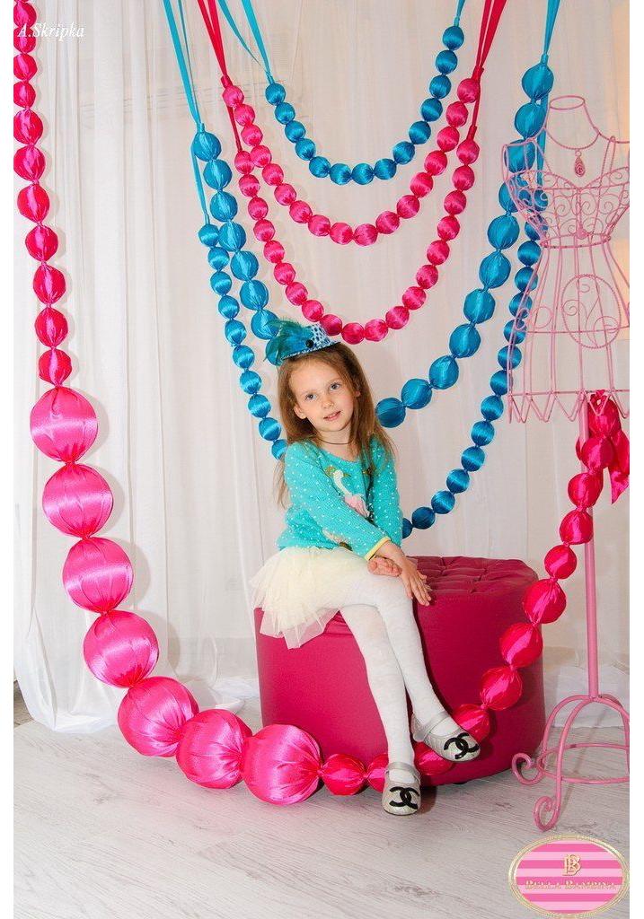 Pearl String Wedding Décor: Engagement Party Photo Prop & Window Display