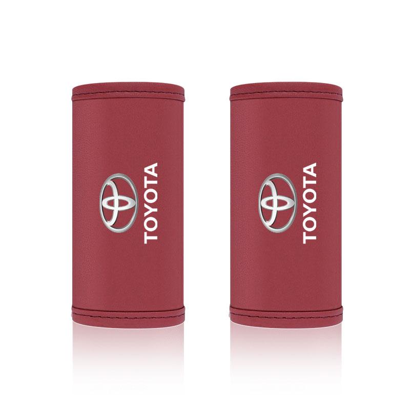 1/2Pcs Car Roof Handle Cover Door Armrest Leather Covering for Toyota Gazoo Racing Corolla TRD Yaris Chr Auris Rav4 Camry Prius Prado Avensis