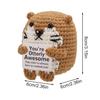 Häkeln Positive Energie Otter Puppe Mit Karte Heim Zimmer Dekoration Handgemacht Entzückendes Tier Gestrickter Otter Schreibtisch Ornament Geschenke