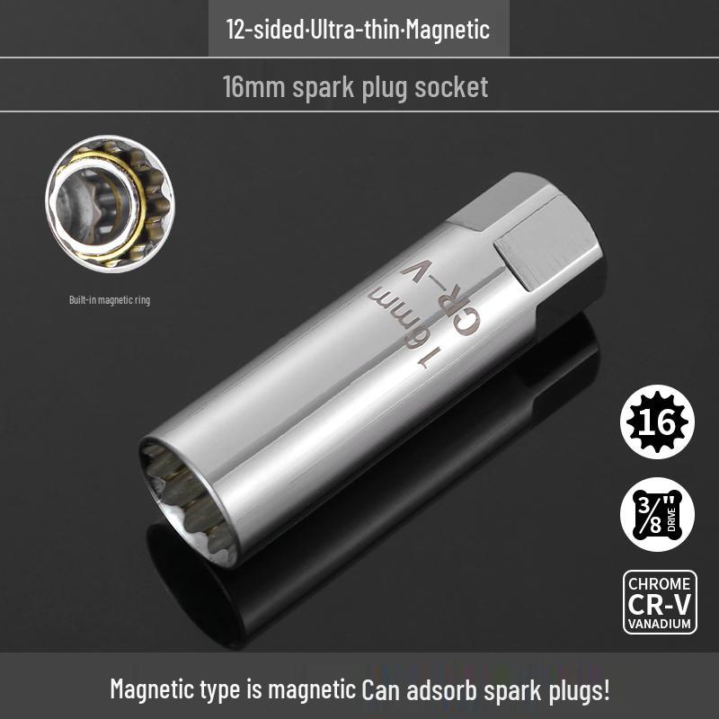 Universal Magnetic Spark Plug Socket Wrench (14/16mm) for Easy Spark Plug Removal and Installation