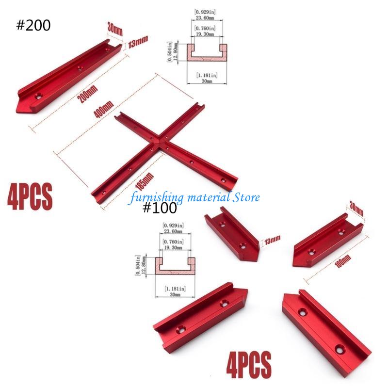 Y5GD 4Pcs T Track Intersections Part T Slot Track Connectors Aluminum