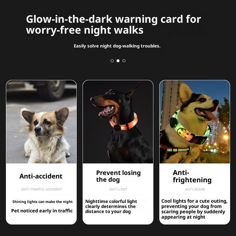 LED Leuchthalsband USB-Aufladung Haustierhalsband mit Licht PVC Geflochtenes Gurtband Hundeleine Leuchtendes Hundehalsband