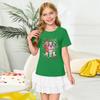 Girls' Round Neck Short Sleeves Christmas Witch  Group Print Casual Short Sleeves