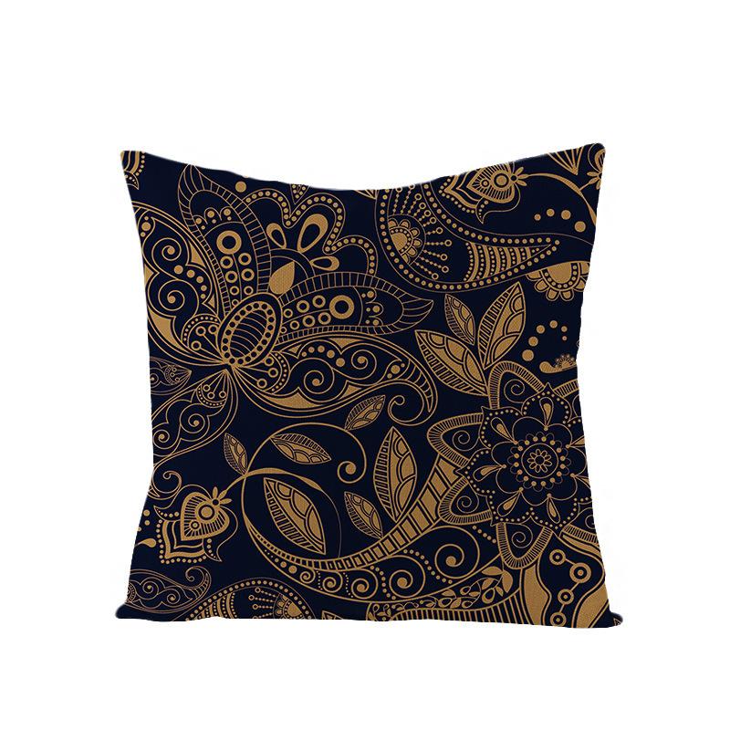 New Bohemian Style Cashew Flower Ethnic Style Linen Pillow Cover Car Cushion Pillow Cover