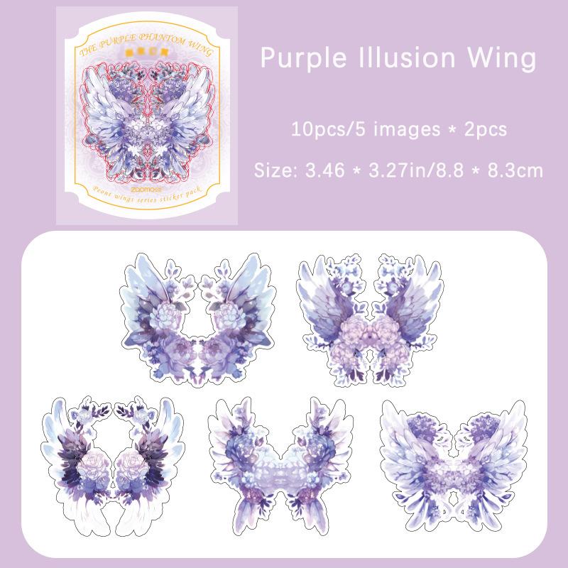 

Vintage Hot Pot Gold Stickers Bag Rose Wings Angel Wings Stickers Hand Account Base Material Stickers фіолетовий