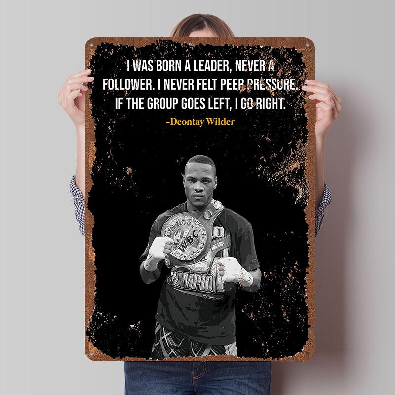 Deontay Wilder Boxer Metal Posters Custom Vintage Metal Signs Wall Art Tin Plaque for Man Cave Bedroom Decorations Home Decor