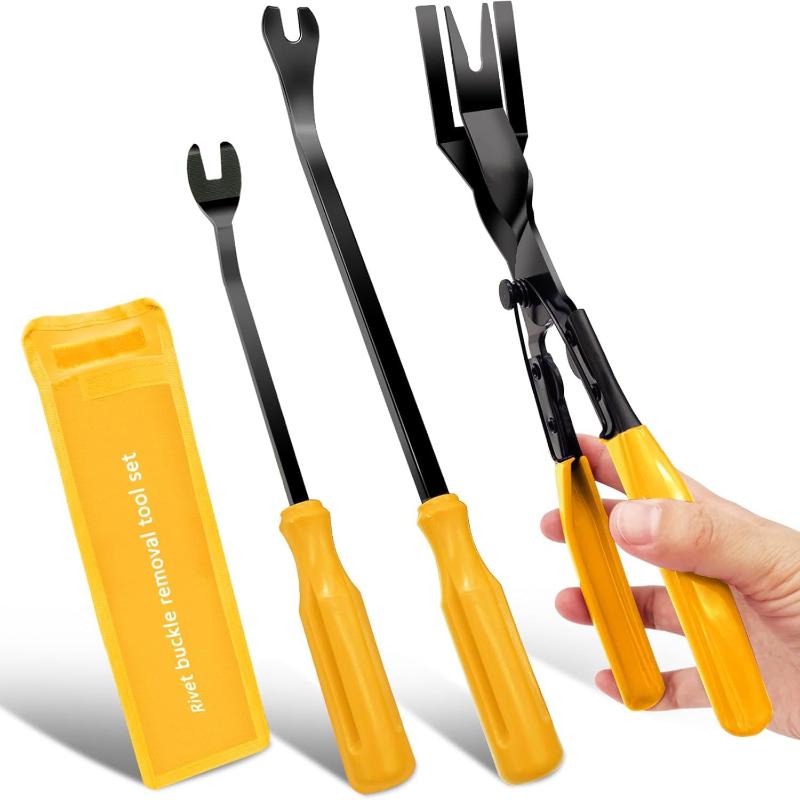 3Pcs New Auto Trim Removal Pry Tools Car Door Panel Dashboard Repair Kit Car Clip Pliers Set Fastener Removal Tool