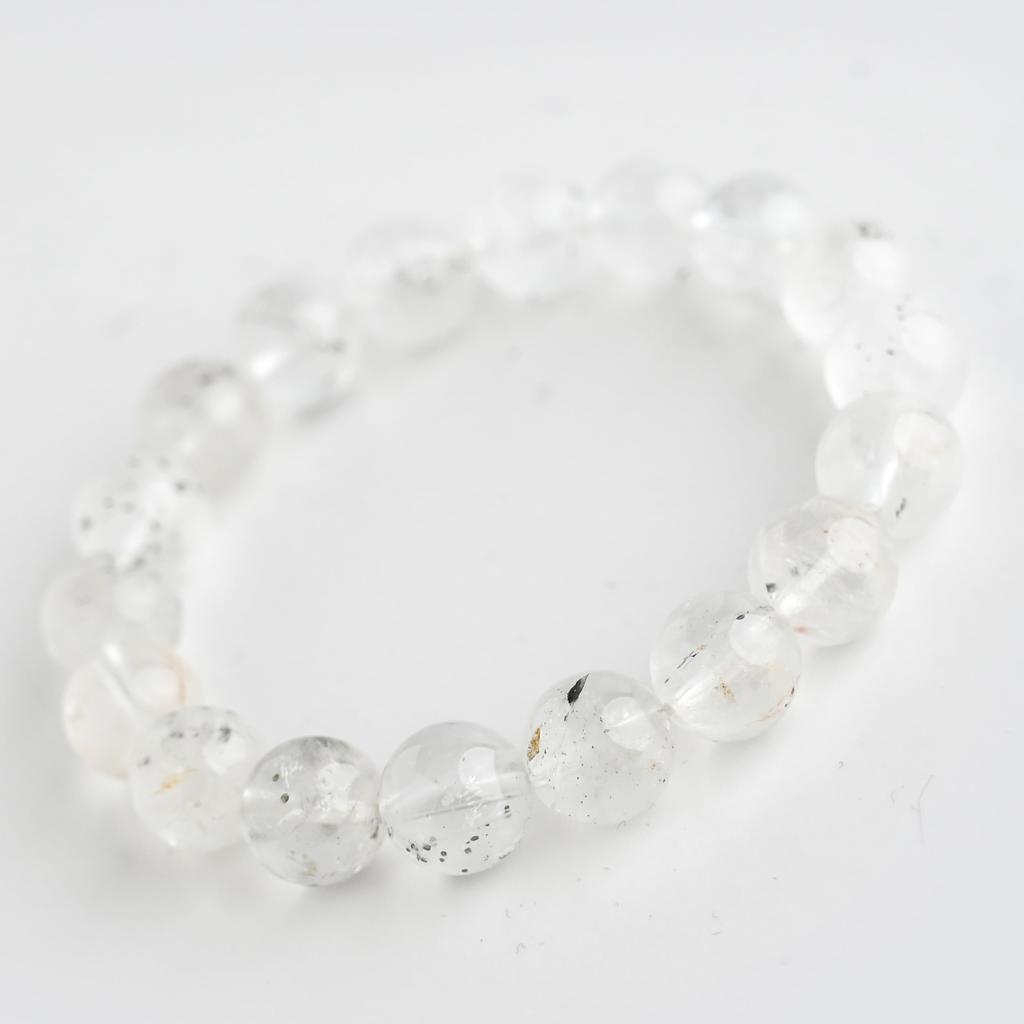 Eigado Pyrite In Quartz 18 Inner Natural Power Good Luck Bracelet, Beads, 11mm, Diameter Approx. 17cm, Stone, Stone, Charm, 2507-Brace-Pyr-02