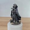 Grim Reaper Statue Halloween Black Horror Robe Sculpture Gothic Resin Santa Muerte Figurine for Halloween Indoor Bookshelf Desk Decor